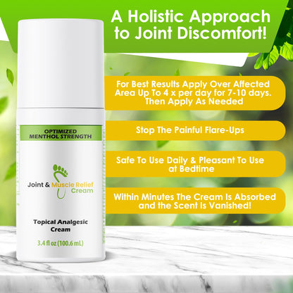 Gout and You Extra Strength Optimized Menthol Joint Discomfort Relief Cream for Joint Flare-Ups, Tendon, Muscle Ache - Fast Acting Joint Discomfort Relieving Rub with 19 Ingredients Gout and YouBuy Supplements Australia