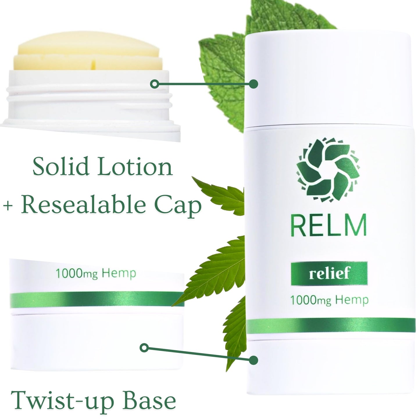 Hemp Relief Stick - Hemp Oil, Menthol & Camphor, Fast-Acting Relief for Muscles, Joints and Nerves - 3 oz Relm WellnessBuy Supplements Australia