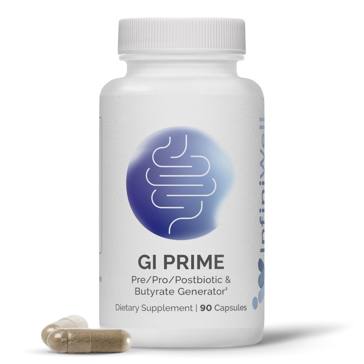 InfiniWell GI Prime - Pre, Post & Probiotics for Digestive Health - Aid Immune Function & Support The Gut-Brain Axis - with Bacillus Probiotics for Women & Men (90 Capsules) InfiniWellBuy Supplements Australia