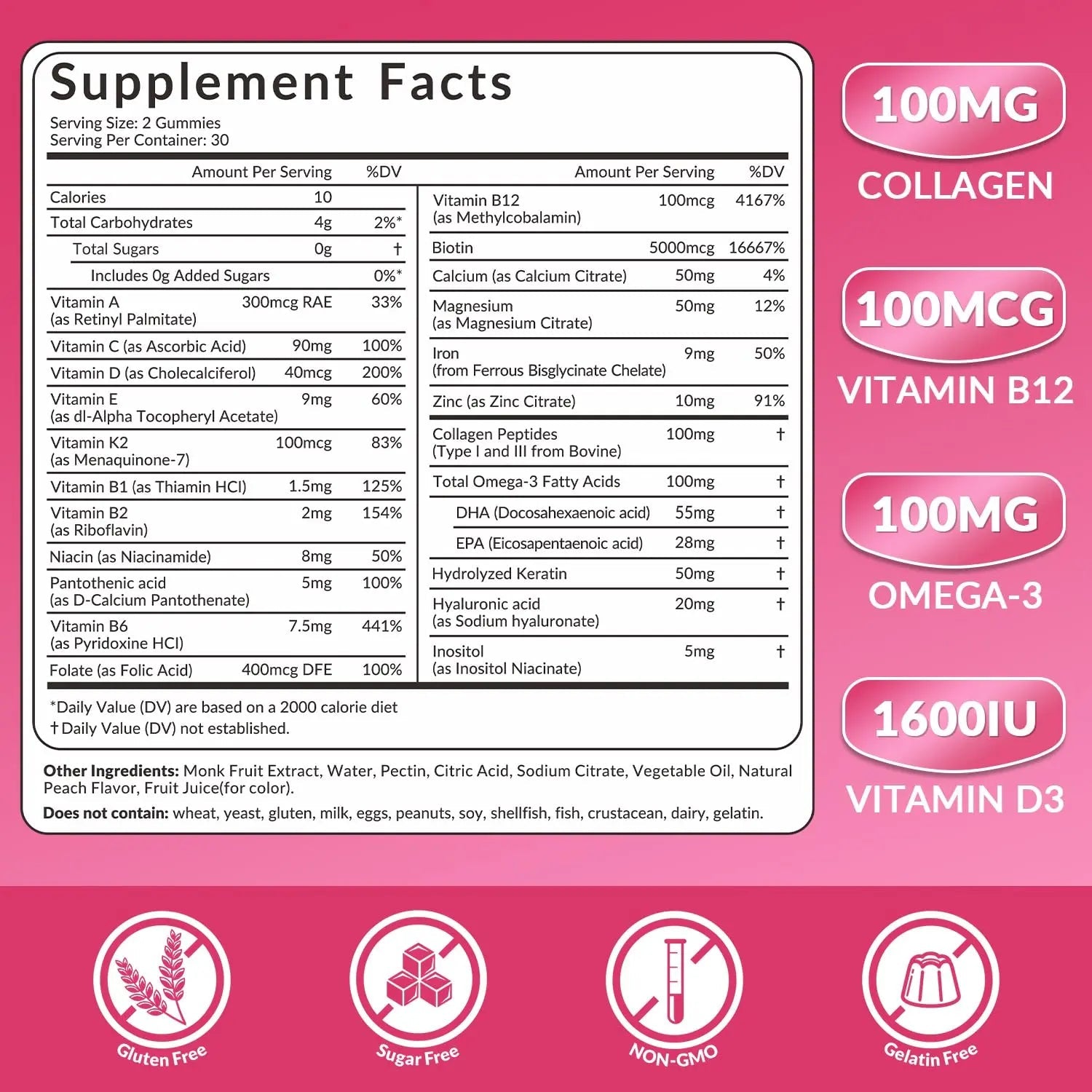 WEEVIT Methylated Multivitamin for Women Gummies, Womens Multivitamin Gummy with Collagen, Iron, Omega-3 WEEVIT