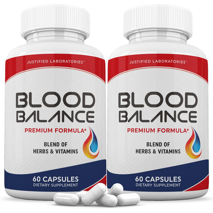 Justified Laboratories (2 Pack Blood Balance Advanced Formula 620MG Formula Supplement Pills 120 Capsules Justified LaboratoriesBuy Supplements Australia