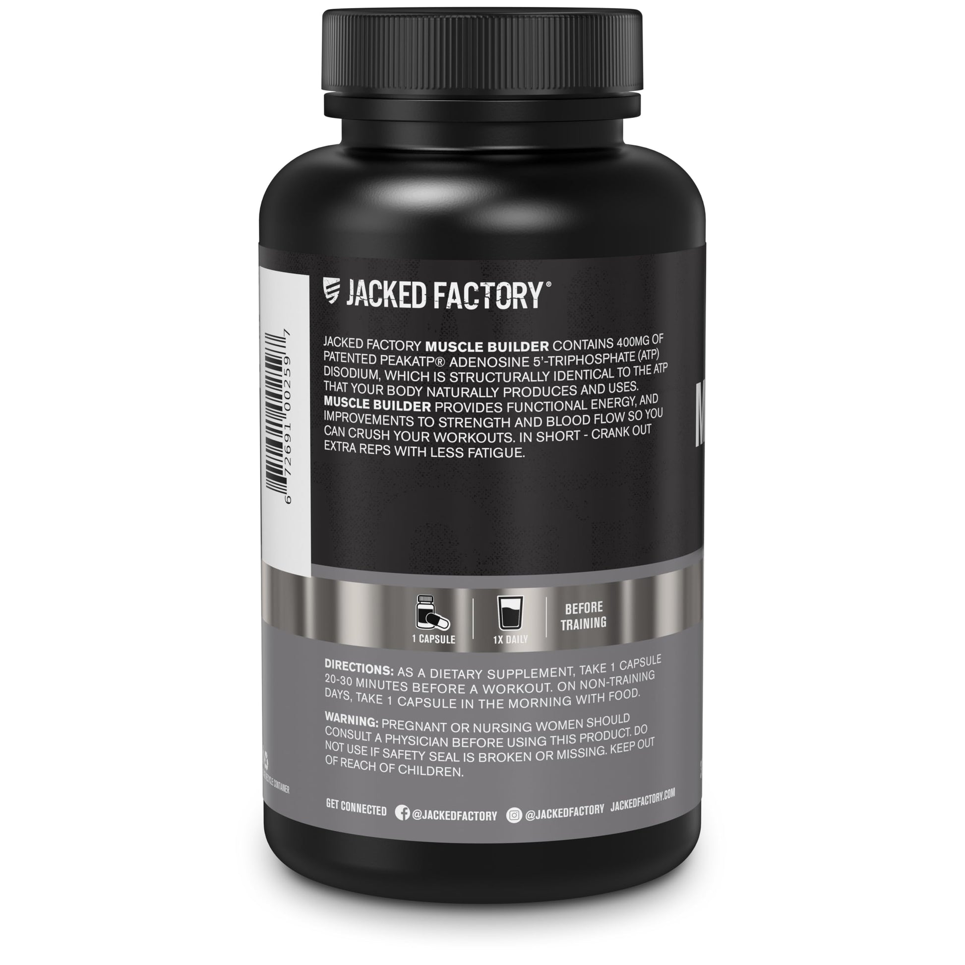 Jacked Factory Essentials Muscle Builder - ATP Muscle Builder for Men with Peak ATP to Support Muscle Gain, Enhance Athletic Performance, & Increase Strength - 30 Capsules Jacked FactoryBuy Supplements Australia