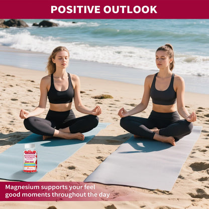 Magnesium Glycinate Gummies 1000mg - Sugar Free Magnesium Potassium Supplement for Relaxation, Calm, Stress Relief, and Sleep Support for Adults & Kids - 60 Raspberry Gummies Sevenhills WholefoodsBuy Supplements Australia