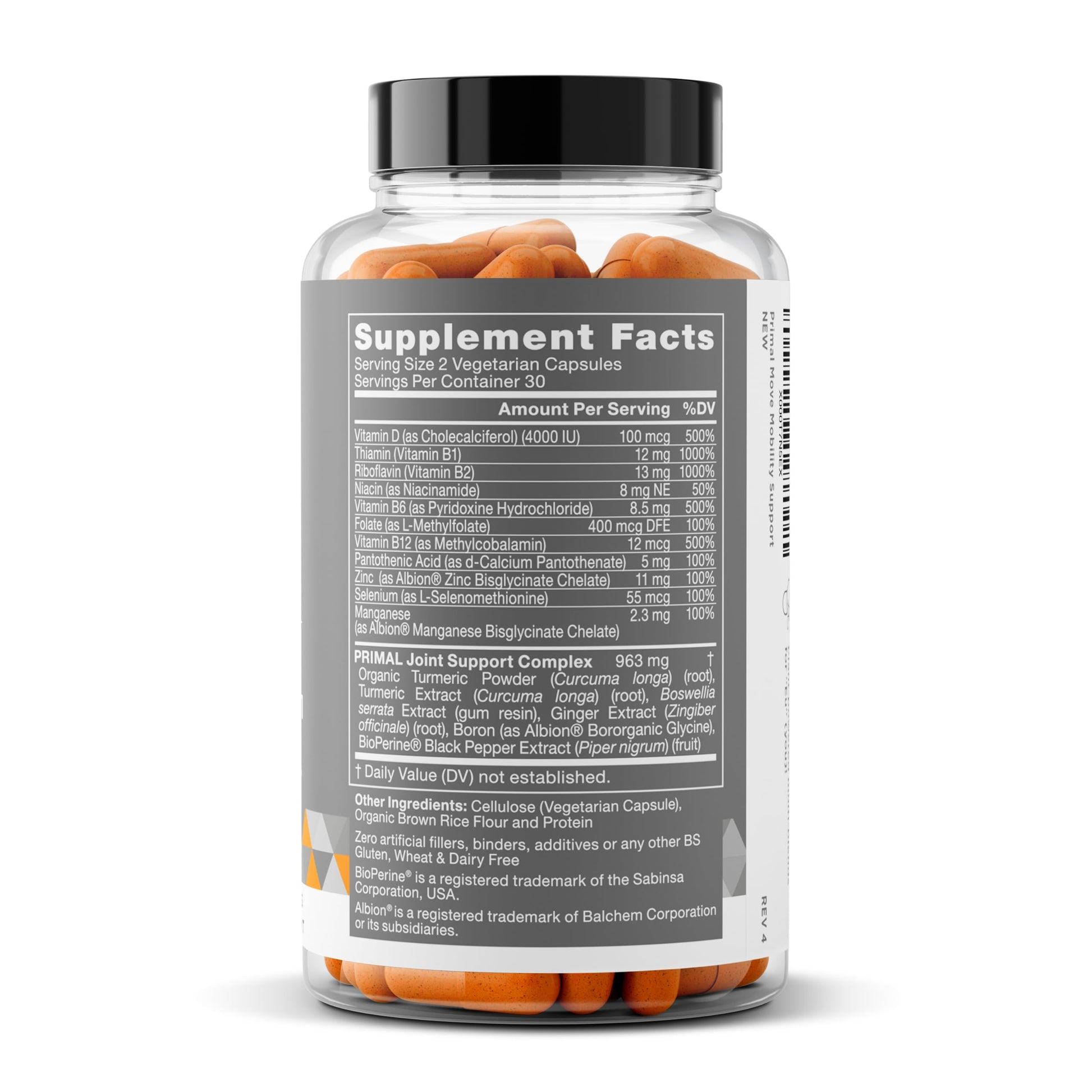 Primal Joint & Mobility Support - Advanced Joint Support Supplement for Women and Men - Turmeric, Boswellia, Ginger and Boron for Whole-Body Flexibility, Joint Health & Comfort - 60 Veg Soft Capsules Eu NaturalBuy Supplements Australia