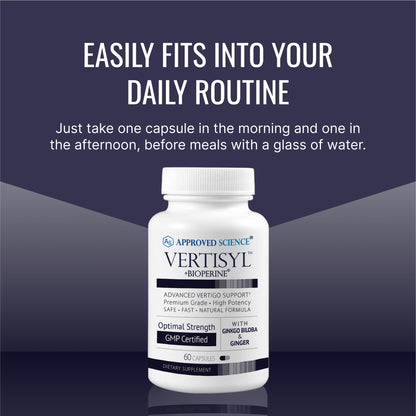 Approved Science VertiSyl - Ginkgo Biloba, Ginger, Vitamin D3, BioPerine - 60 Capsules - 1 Month Supply Approved ScienceBuy Supplements Australia