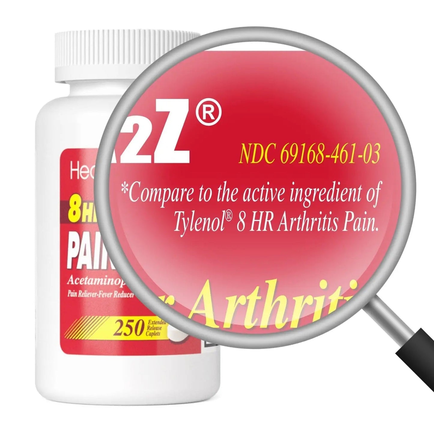 HealthA2Z® Pain Relief Extended Release | Acetaminophen 650mg | 8 Hours | Arthiritis Pain | Pain Reliever - Fever Reducer | Contains no Aspirin | (250 Caplets) HealthA2ZBuy Supplements Australia