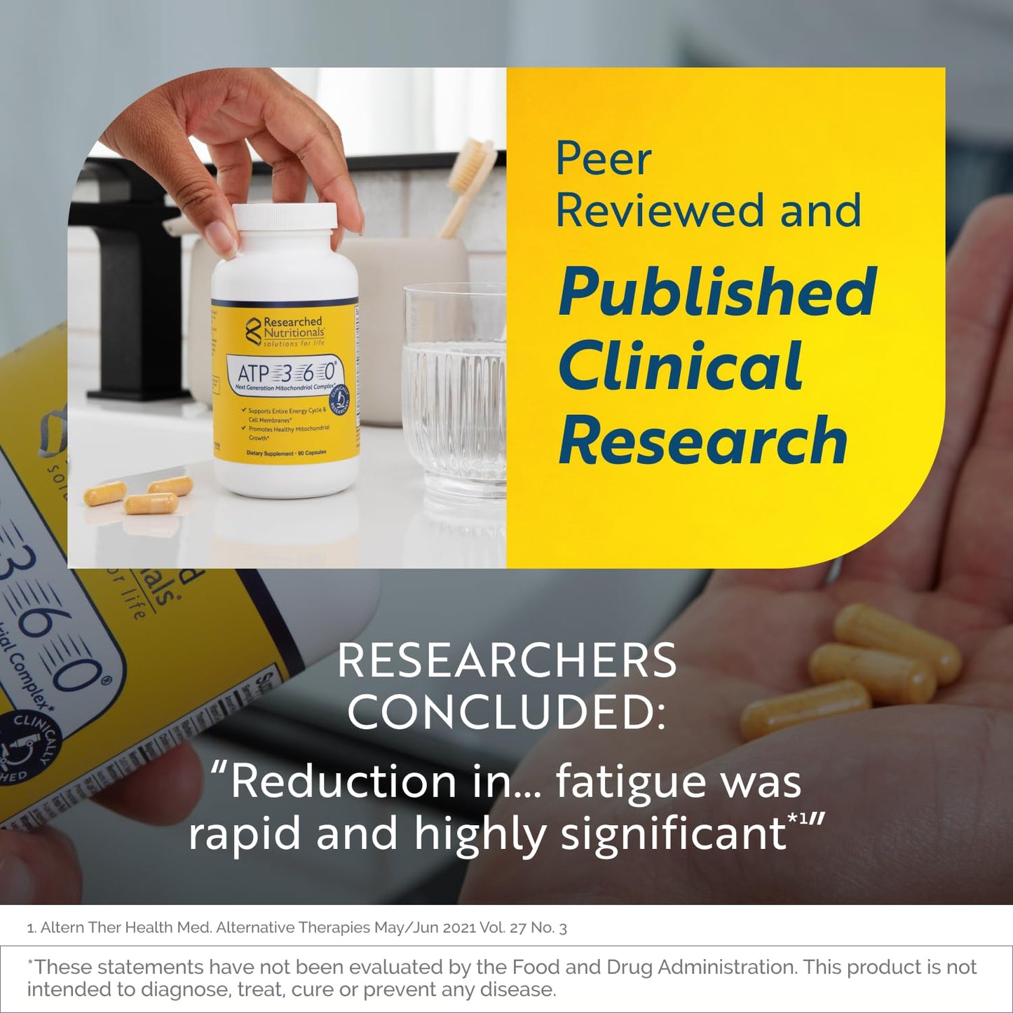 Researched Nutritionals ATP 360 - Mitochondrial Supplements to Support Entire Energy Cycle & Cell Membranes - Clinically Researched ATP Supplements, High Dose CoQ10, R-Lipoic Acid & PQQ, 90 Capsules Researched NutritionalsBuy Supplements Australia