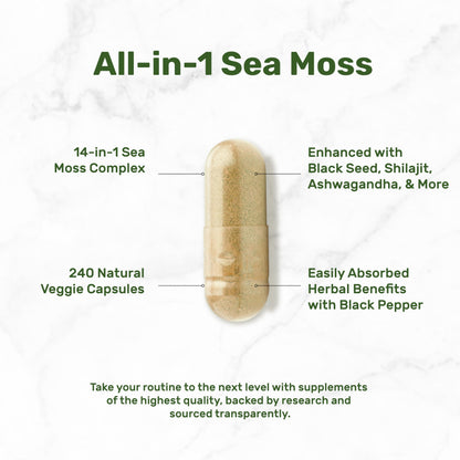 DEAL SUPPLEMENT Irish Sea Moss 240 Veggie Capsules – 14 Superfood Complex with Black Seed Oil, Ashwagandha, & Ginger DEAL SUPPLEMENTBuy Supplements Australia
