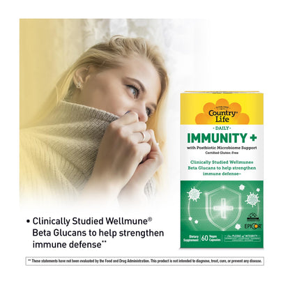 Country Life Immunity+ Supplement, 60 Capsules - Supports Immune and Gut Health - for Men and Women - Clinically Studied Ingredients, Vegan, Gluten Free, Certified B Corporation Country LifeBuy Supplements Australia