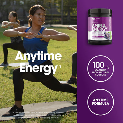 Optimum Nutrition Amino Energy - Pre Workout with Green Tea, BCAA, Amino Acids, Keto Friendly, Green Coffee Extract, Energy Powder