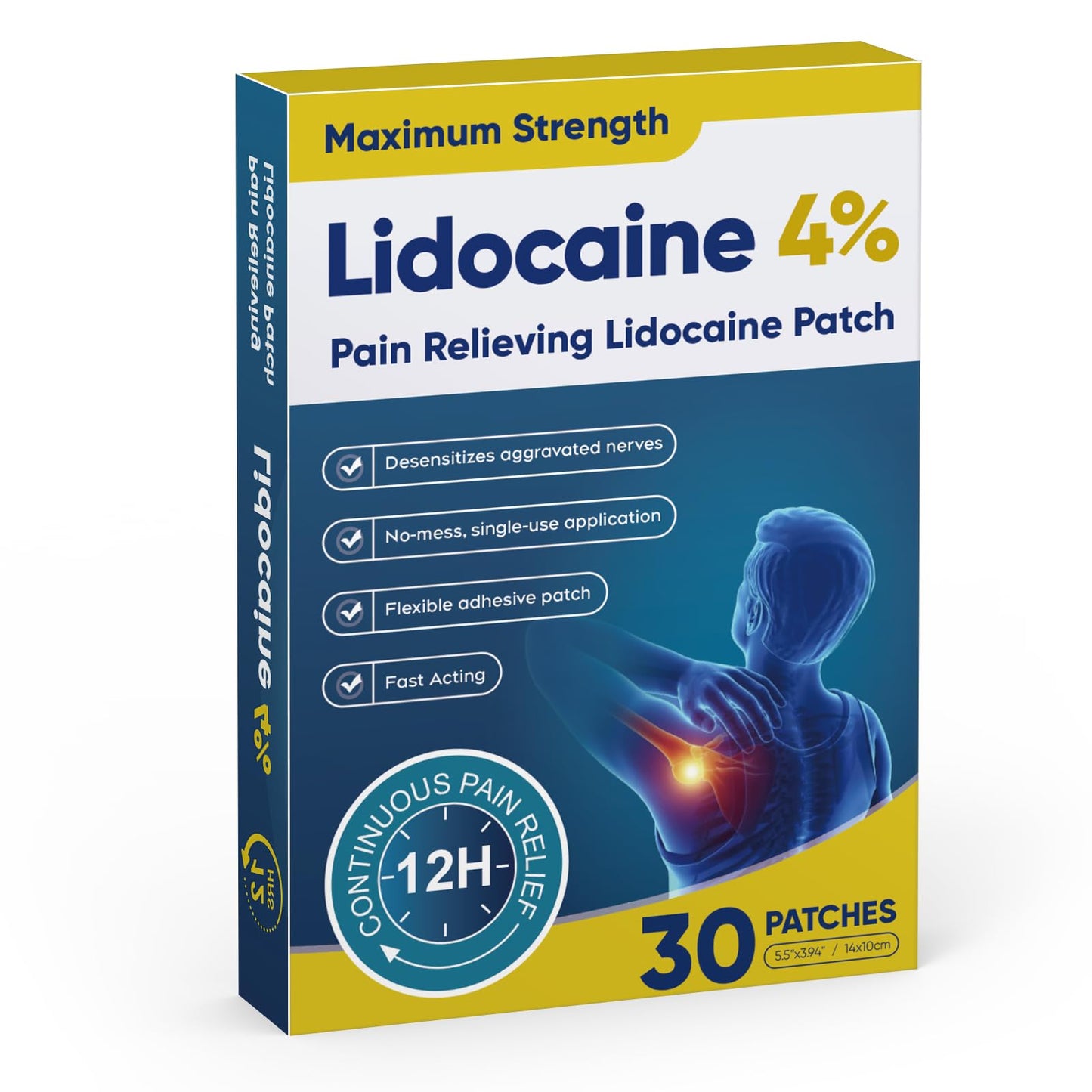 Teemofe 4% Lidocaine Pain Relief Patches – Maximum OTC Strength, Fast-Acting Targeted Relief, 30 Count, for Muscle & Joint Discomfort - 589 TeemofeBuy Supplements Australia
