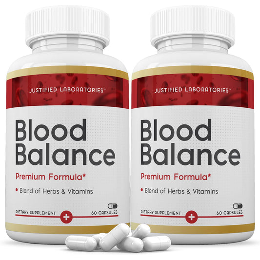 (2 Pack) Blood Balance Advanced Formula 688MG Supplement Pills 120 Capsules Justified LaboratoriesBuy Supplements Australia