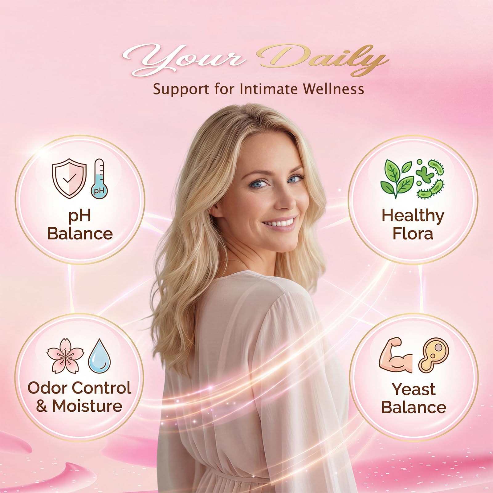 Premium Feminine Balance Gummies for Women - 60 Gummies, Hawaiian Pineapple Flavor - with Probiotics & Vitamin C - Supports Feminine Wellness & Healthy Balance - Gluten Free, Vegan（30 Servings）（Q2） QZQHUABuy Supplements Australia