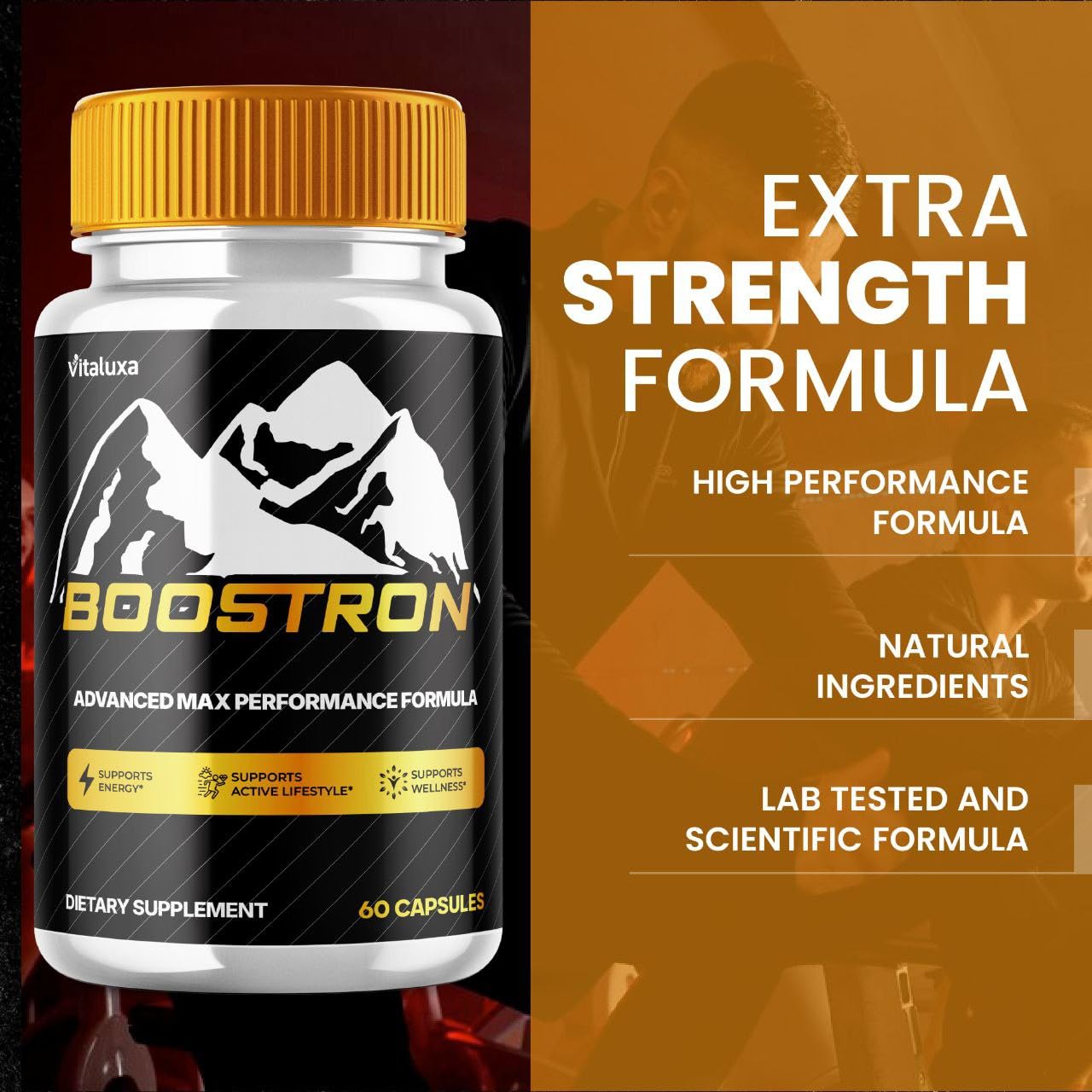 Boostron Capsules, Boostron Supplement Pills - Boostrom Maximum Strength Performance Blend Premium Advanced Formula All Natural Ingredients for Advanced Health Vitamin Support Reviews (60 Capsules) VitaluxaBuy Supplements Australia