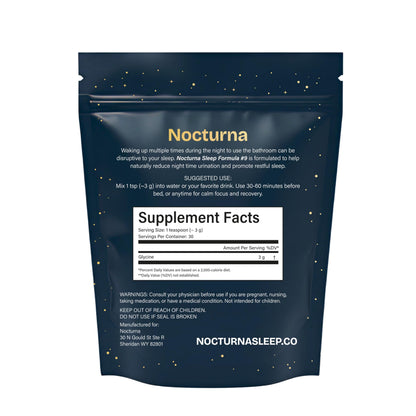 Nocturna Glycine Supplement – 100% Pure 3g Glycine Powder for Sleep, Calm & Recovery – USA Made Sleep Aid for Men & Women – Non-GMO & Completely Natural - 6.3Oz for 60 Servings NocturnaBuy Supplements Australia