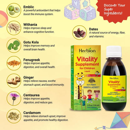 Herbion Naturals Vitality Supplement Syrup for Children, Promotes Growth and Appetite Herbion NaturalsBuy Supplements Australia