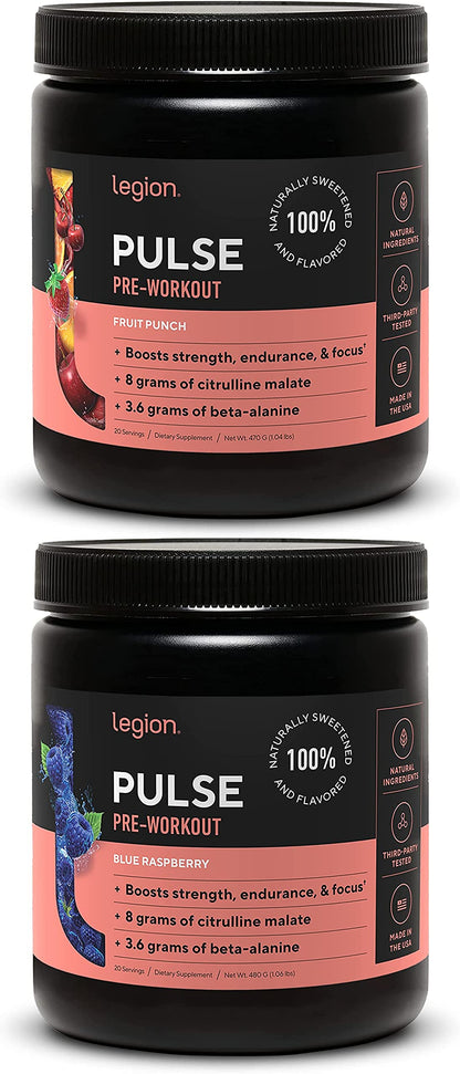 LEGION Pulse Pre Workout Supplement - All Natural Nitric Oxide Preworkout Drink to Boost
