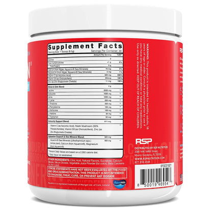 RSP NUTRITION AminoLean Pre Workout Energy (Blue Raspberry 30 Servings) with AminoLean Recovery Post Workout Boost (Tropical Island Punch 30 Servings)