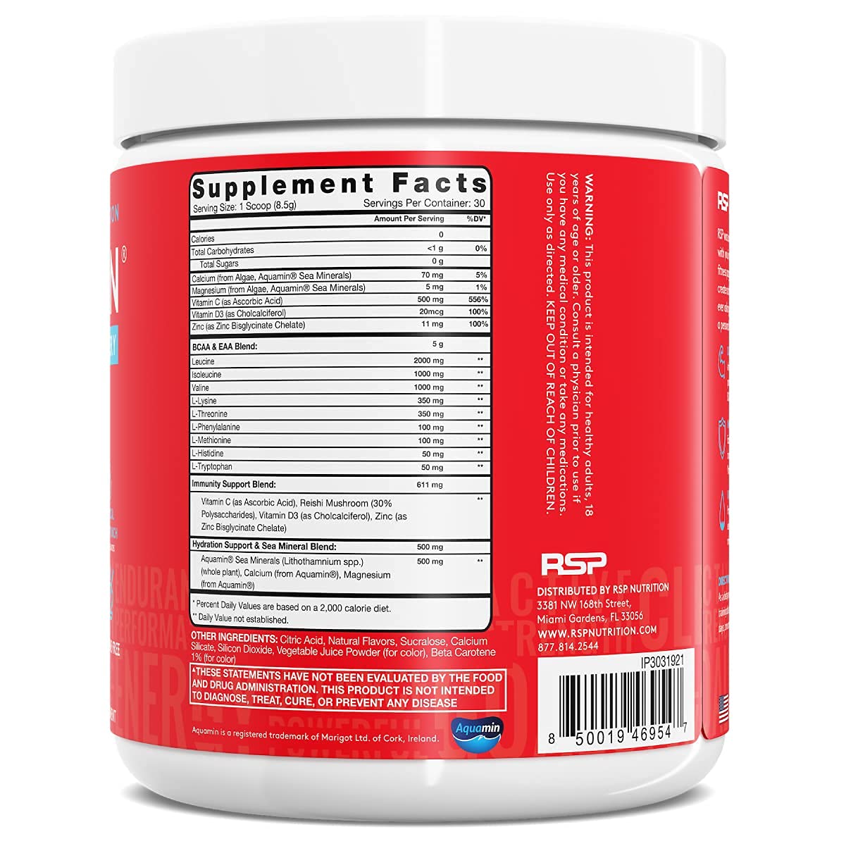 RSP NUTRITION AminoLean Pre Workout Energy (Watermelon 30 Servings) with AminoLean Recovery Post Workout Boost (Tropical Island Punch 30 Servings)