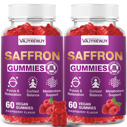 VAJYKEWJY Saffron Gummies (88.5 mg) with Magnesium — Enhanced with St. John’s Wort, Rhodiola, Ashwagandha & Vitamins B6, B12, D3 for Mood & Focus Support — 120 Count VAJYKEWJYBuy Supplements Australia