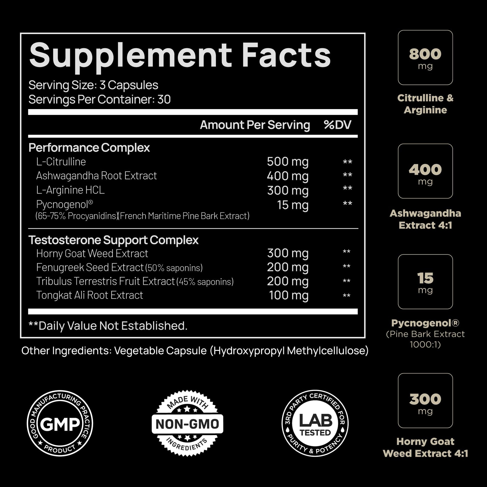 21,800mg Testosterone Booster for Men 8X Strength w. Ashwagandha, Tongkat Ali, Pycnogenol, Tribulus - Total T Male Enhancing Test Booster + Muscle Builder Workout Testosterone Supplement for Men TERRA ELMNTBuy Supplements Australia