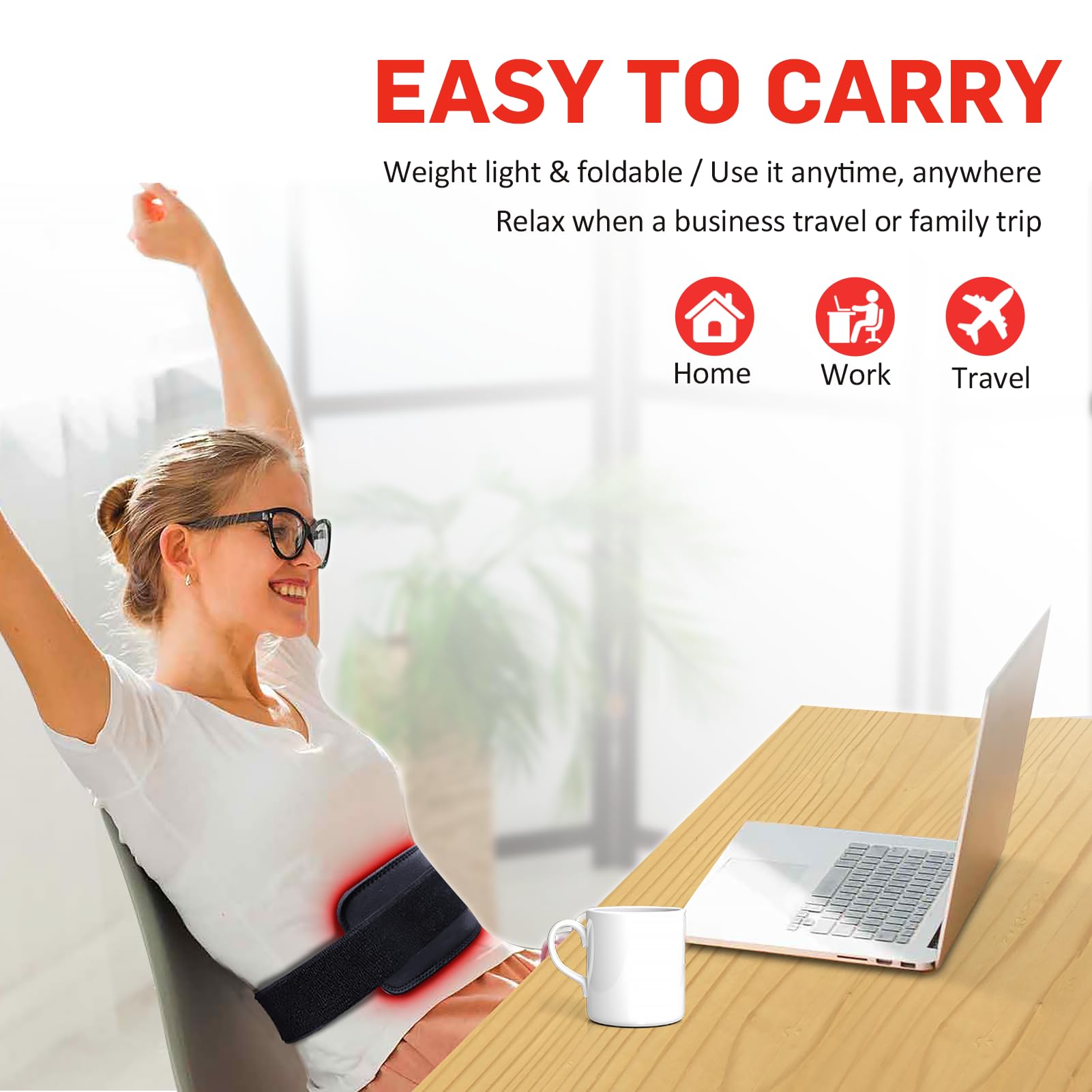 Red Light Therapy Belt, Infrared Light Therapy for Body, Wearable Wrap with Timer GMOWNWBuy Supplements Australia