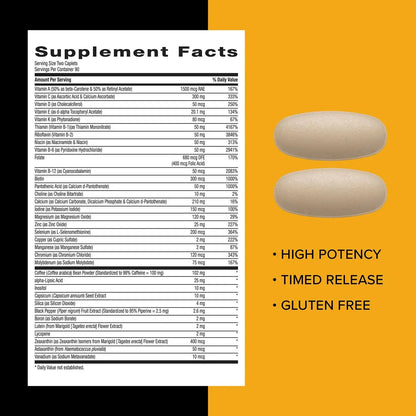 GNC Mega Men Energy & Metabolism Multivitamin | Antioxidants and Increased Calorie Burning | 180 Count GNCBuy Supplements Australia