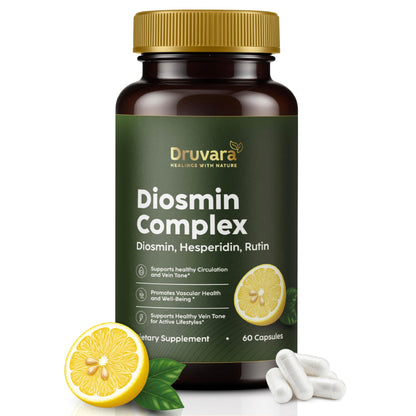 Druvara Diosmin Hesperidin with Rutin & B Vitamins | Vein Support Supplement for Leg Comfort, Healthy Circulation, Vein Strength & Improved Mobility - 60 Capsules DruvaraBuy Supplements Australia