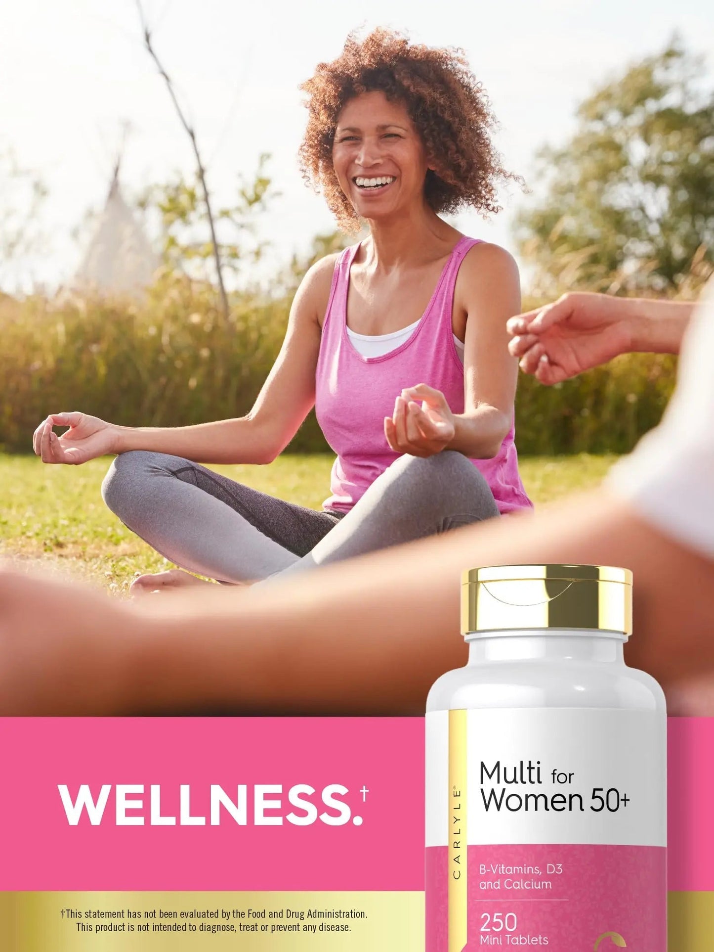 Carlyle Multivitamin for Women 50 Plus | 250 Mini Tablets | Iron Free Supplement | Vitamins A, B12, C, D3, Folate (as Folic Acid) and Calcium | Carlyle