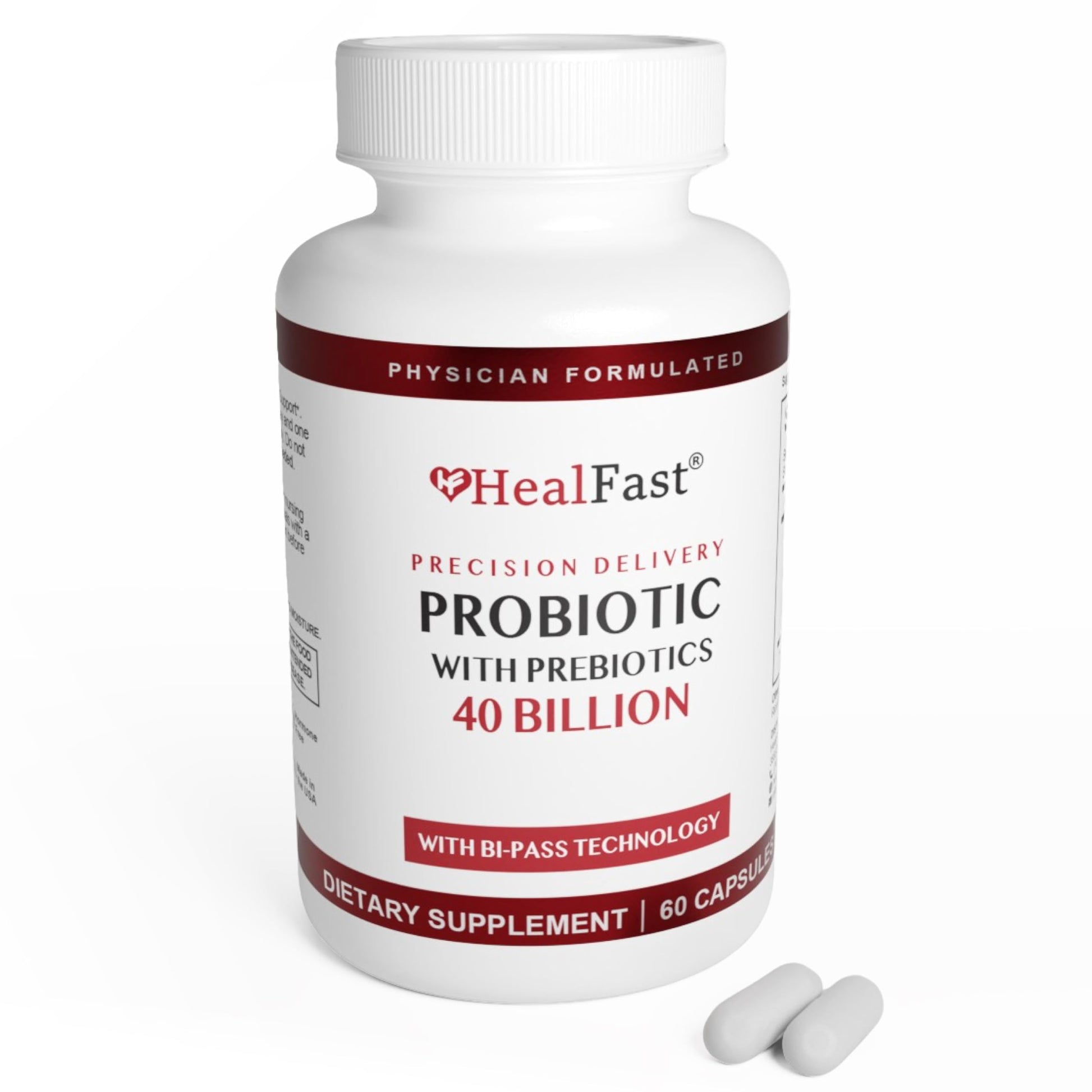 HealFast Physician Formulated Probiotic Supplement - 40 Billion CFU - Live Prebiotics and Probiotics for Men and Women - Probiotics for Gut Health - Non-GMO and Vegan - 30 Day Supply HealFastBuy Supplements Australia