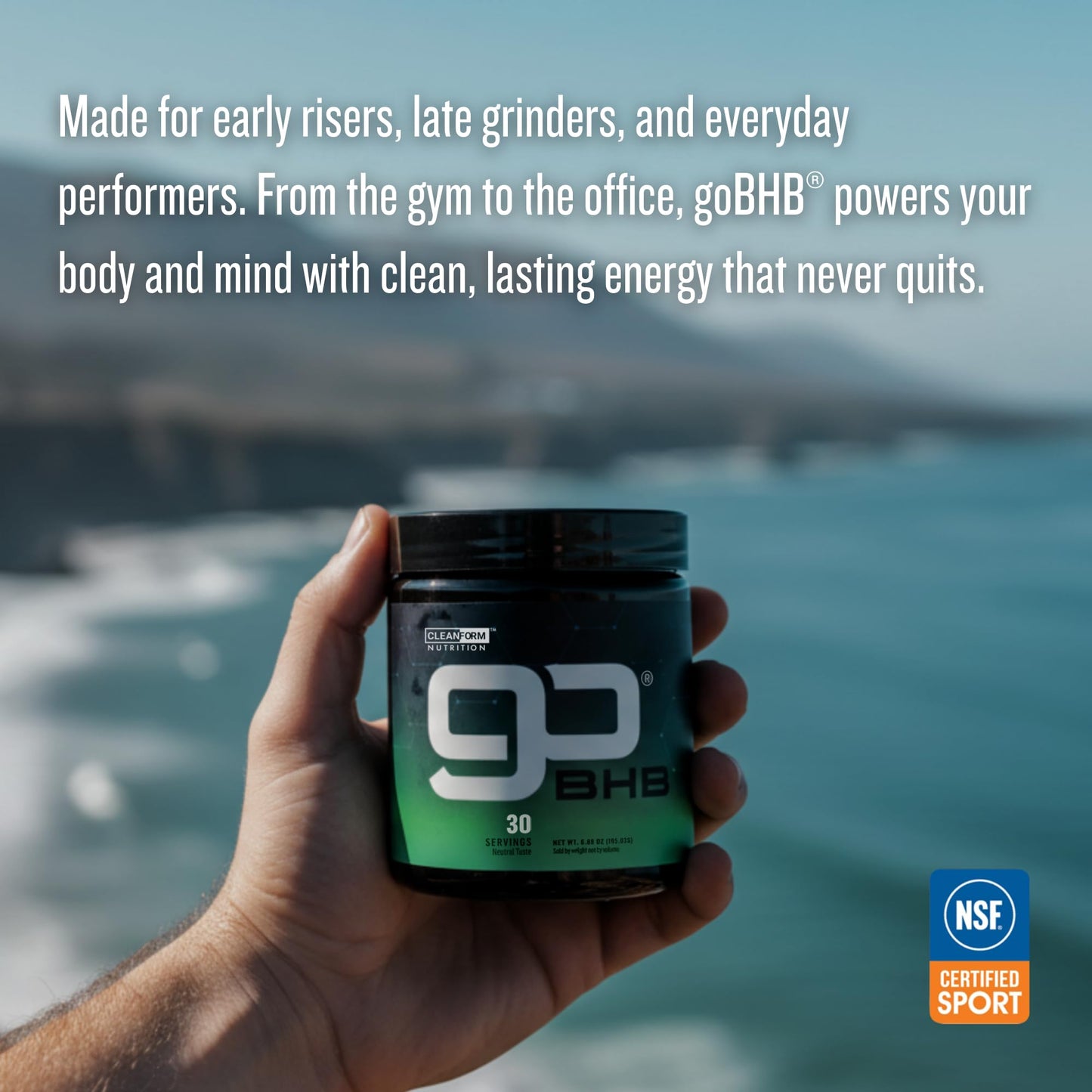 CleanForm Nutrition goBHB® Clean Energy Powder | NSF Sport Certified | Cellular Fuel with BHB Salts | Enhances Endurance, Mental Clarity, Hydration & Recovery | No Caffeine or Sugar | Neutral Flavor CleanForm NutritionBuy Supplements Australia