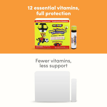 GirafKids Super Vitamins for Kids with Royal Jelly and Propolis, 10 multivitamin servings - Wellness Formula Vitamin C, B Complex, D3, E & Folic Acid PHARMADEL