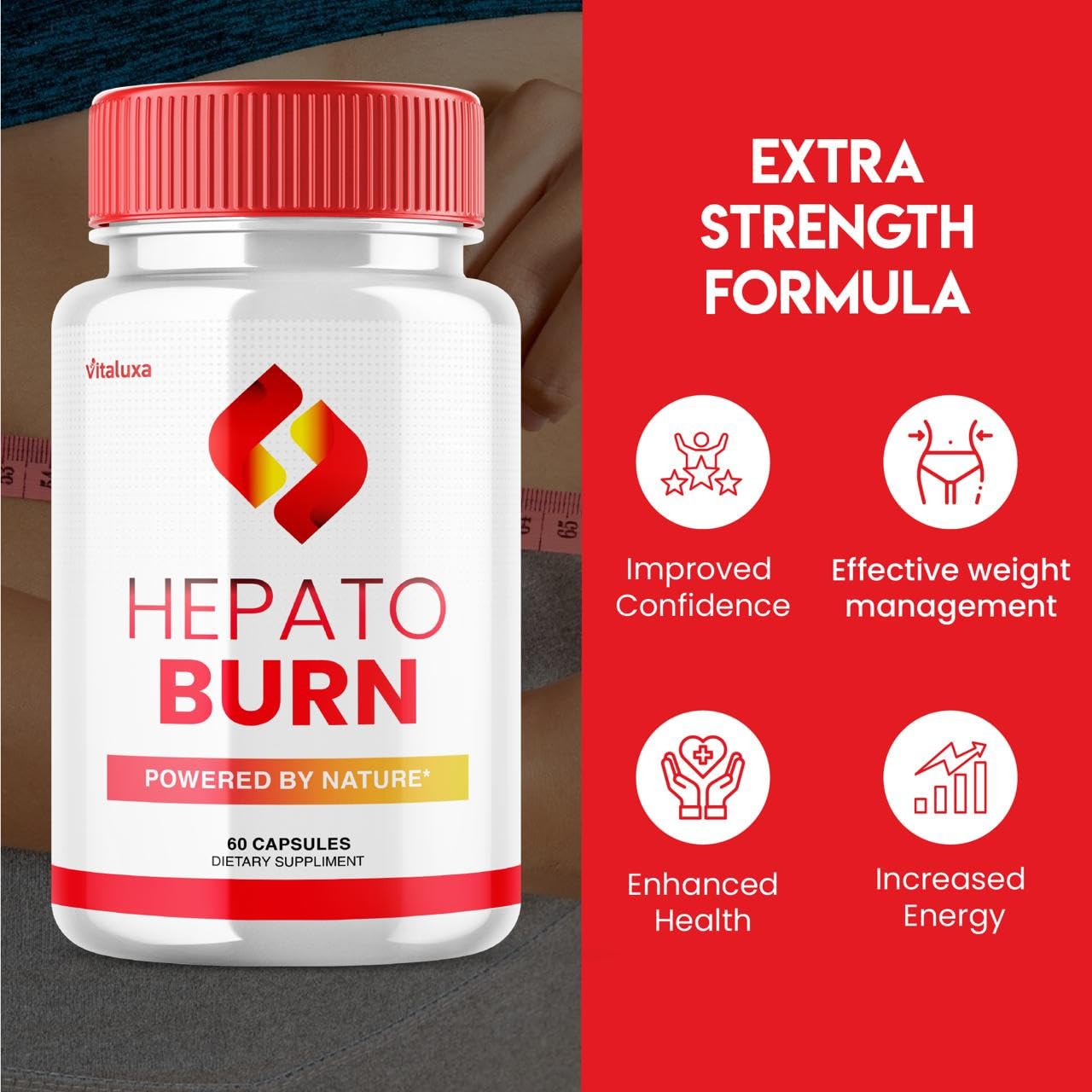 Hepato Burn Capsules - HepatoBurn Supplement Pills Advanced Formula Wait Premium Blend All Natural Loss Support for Men Women, Hepataburn Reviews Maximum Strength Burner Health Wellness (60 Capsules) VitaluxaBuy Supplements Australia