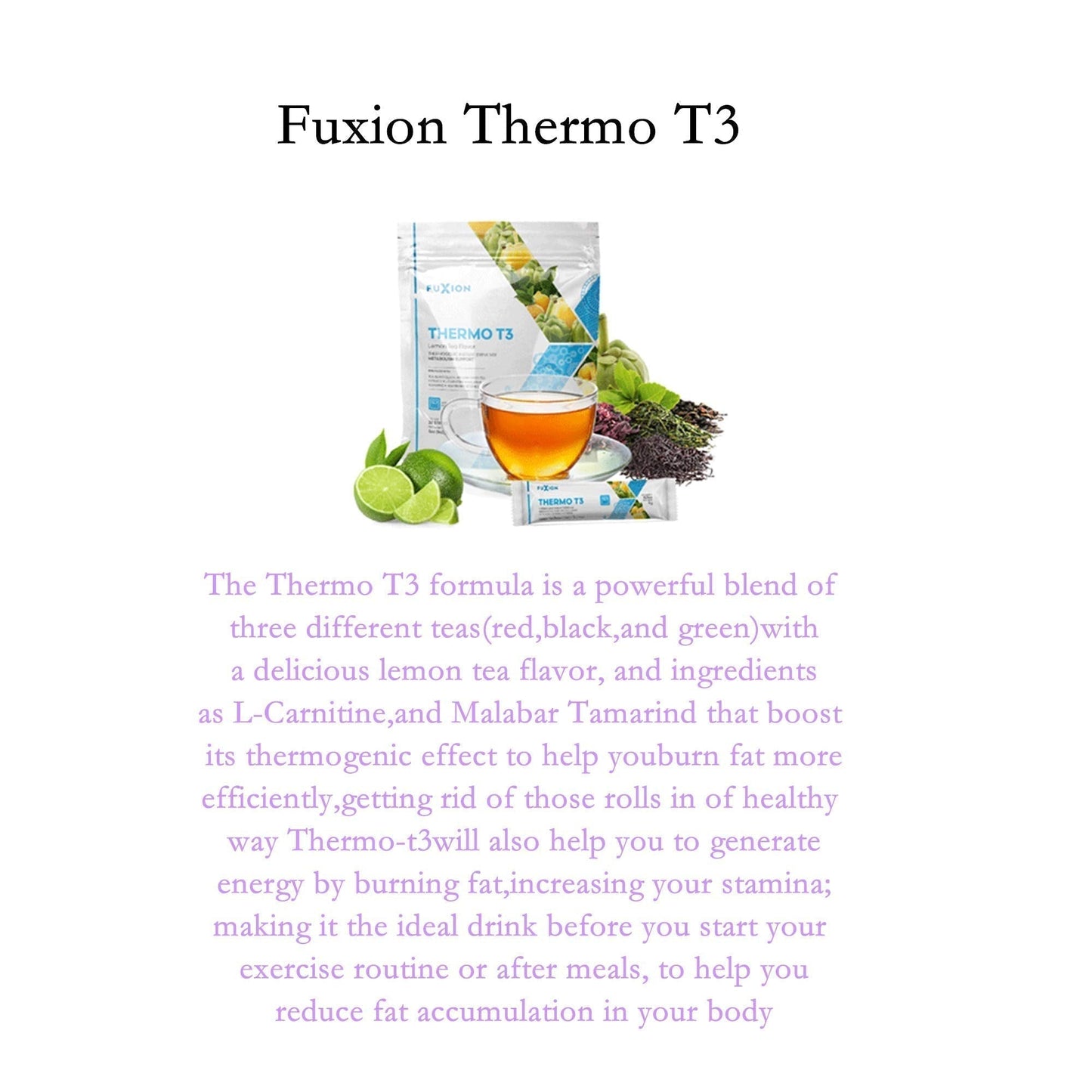 FuXion Thermo T3,Delicious Lemon Tea Flavor(Thermo TT3, 28 Sachets) CHNLMLBuy Supplements Australia