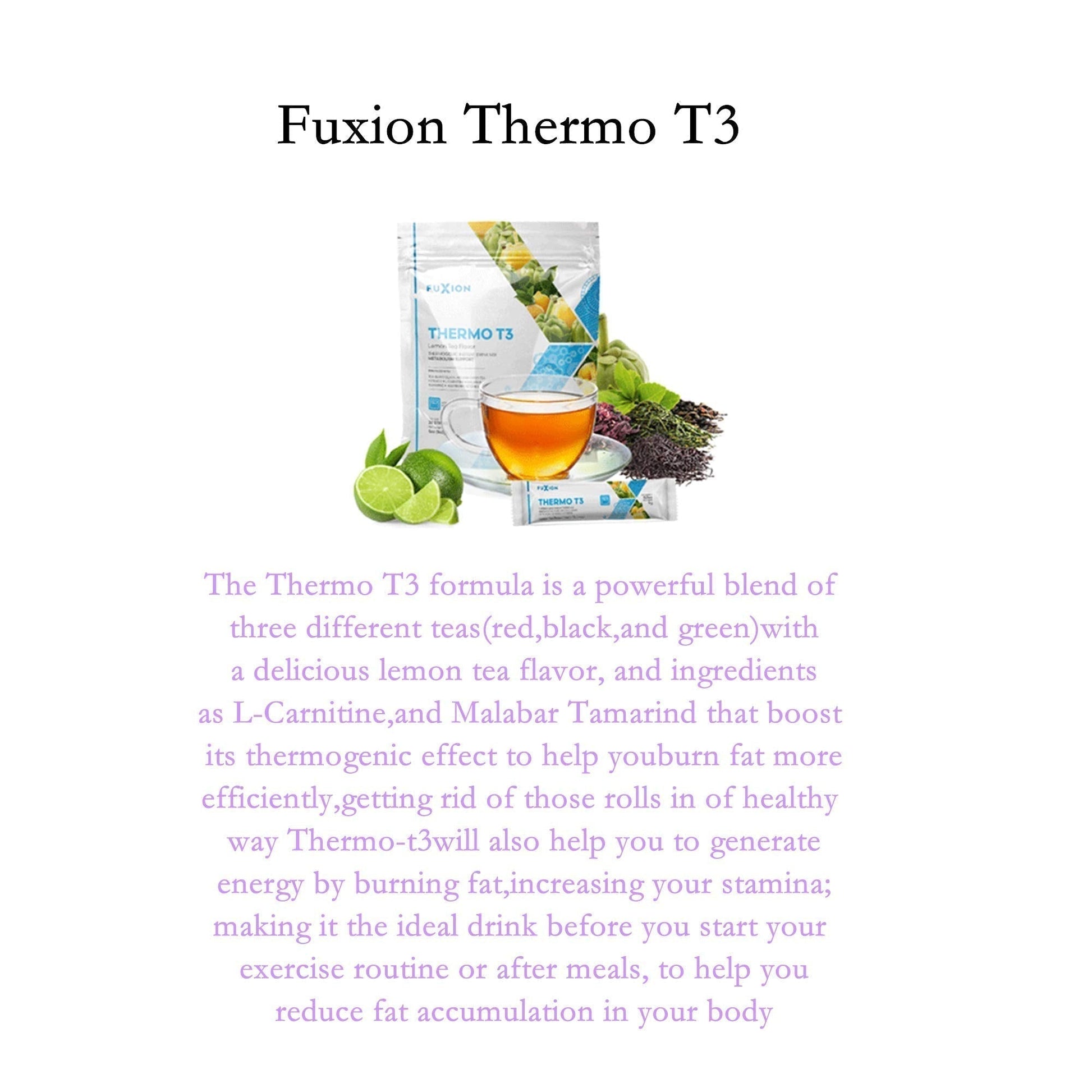 FuXion Thermo T3,Delicious Lemon Tea Flavor(Thermo TT3, 28 Sachets) CHNLMLBuy Supplements Australia