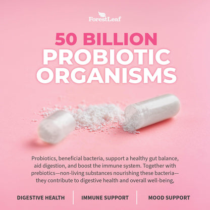 ForestLeaf Womens Probiotic 50 Billion CFU with Organic Prebiotics, Digestive Enzymes ForestLeafBuy Supplements Australia