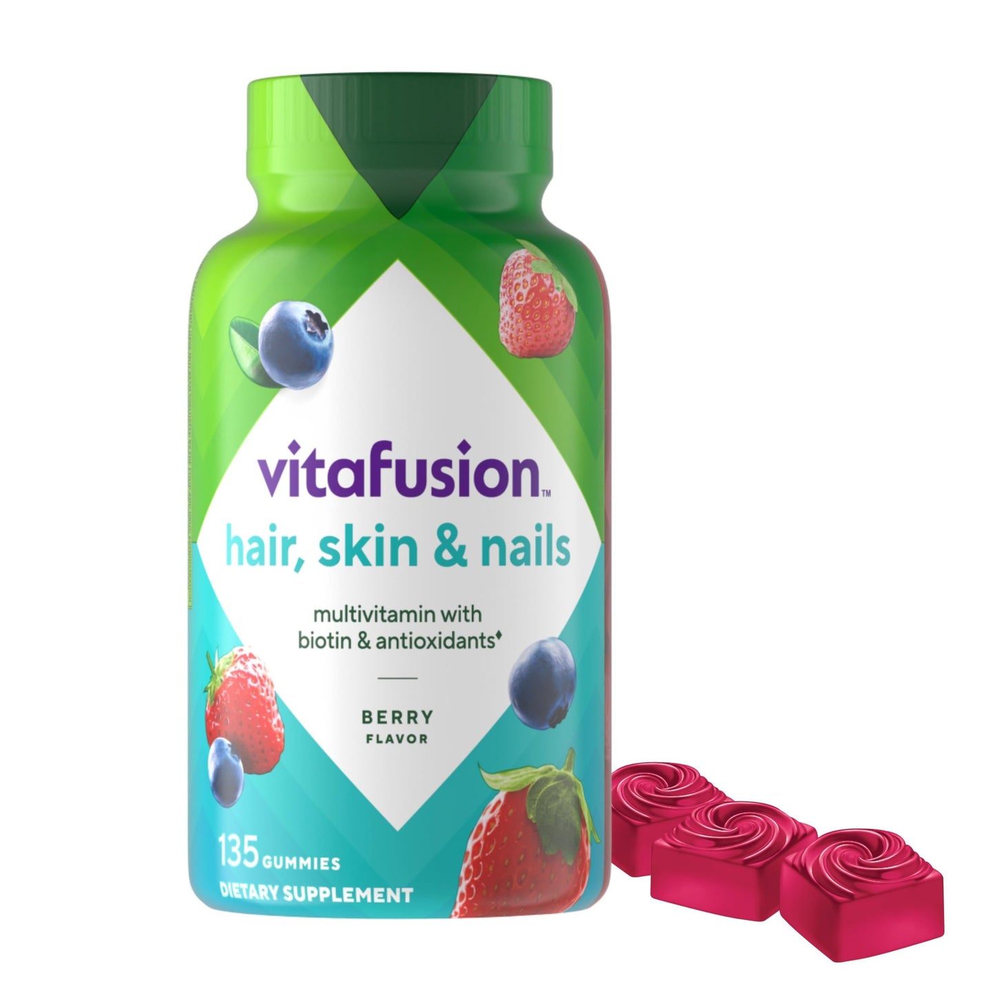 Vitafusion Gorgeous Hair, Skin & Nails Multivitamin Gummy Vitamins, plus Biotin and Antioxidant vitamins C&E, Raspberry Flavor VitafusionBuy Supplements Australia