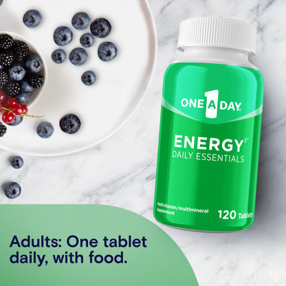 One A Day Energy Daily Essentials Multivitamin, Energy Supplement to Support Mental Alertness and Immune Health with Vitamins A C, D, E, Zinc and Caffeine, 120 Count ONE A DAYBuy Supplements Australia