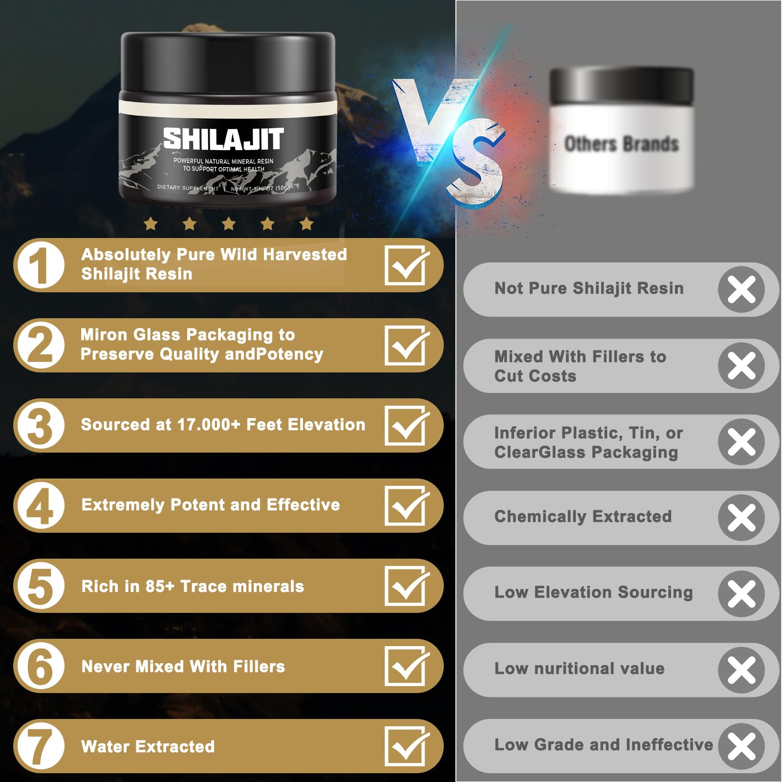 Shilajit Pure Himalayan Organic Shilajit Resin - Gold Grade 100% Shilajit Supplement ScarremoverBuy Supplements Australia
