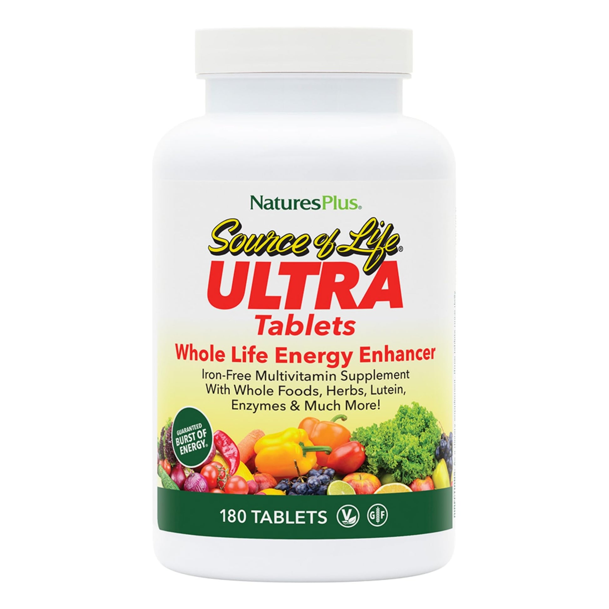NaturesPlus Ultra Source of Life No-Iron Multivitamin - 180 Tablets - Supports Immune Health, Energy & Overall Well-Being - with Lutein & Vitamin D3 - Vegetarian & Gluten Free - 60 Servings NaturesPlusBuy Supplements Australia