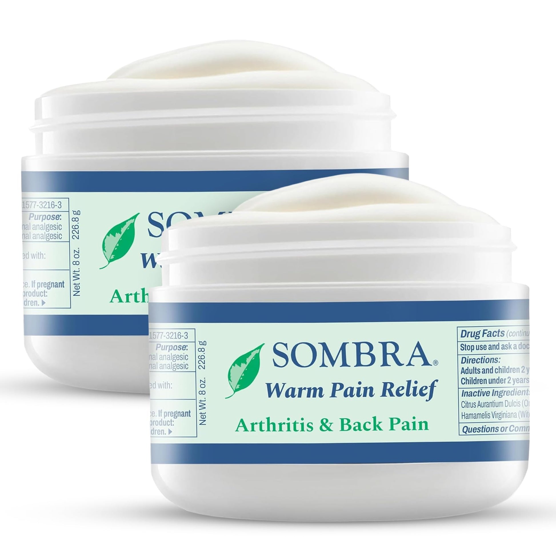 Sombra Warm Pain Relief Gel, Warm Relief for Arthritis and Chronic Pain Pre-Workout Muscle Rub Vegan Formula Free of Artificial Fragrances, Dyes, NSAIDs, Wax, Petroleum, Alcohol - 8oz (2 Pack) SombraBuy Supplements Australia