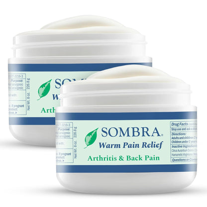 Sombra Warm Pain Relief Gel, Warm Relief for Arthritis and Chronic Pain Pre-Workout Muscle Rub Vegan Formula Free of Artificial Fragrances, Dyes, NSAIDs, Wax, Petroleum, Alcohol - 8oz (2 Pack) SombraBuy Supplements Australia