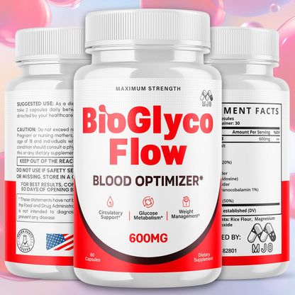 (2 Pack) BioGlyco Flow Blood Optimizer Capsules, Official BioGlyco Flow Pills with All Natural Ingredients, Advanced Health and Wellness Supplement with Maximum Strength Multivitamins (120 Capsules) MJOBuy Supplements Australia