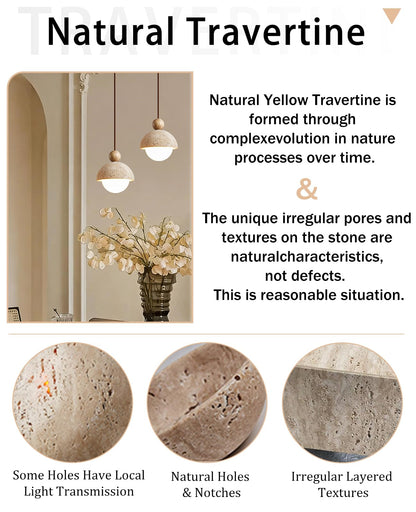 Spherical Wabi Sabi Pendant Light Natural Stone Retro Japanese Style Yellow Travertine Pendant Lighting Vintage Mini Wood Nordic Hanging Light for Kitchen Island Dining Room Bedroom Hallway Bedside OROILUPUBuy Supplements Australia