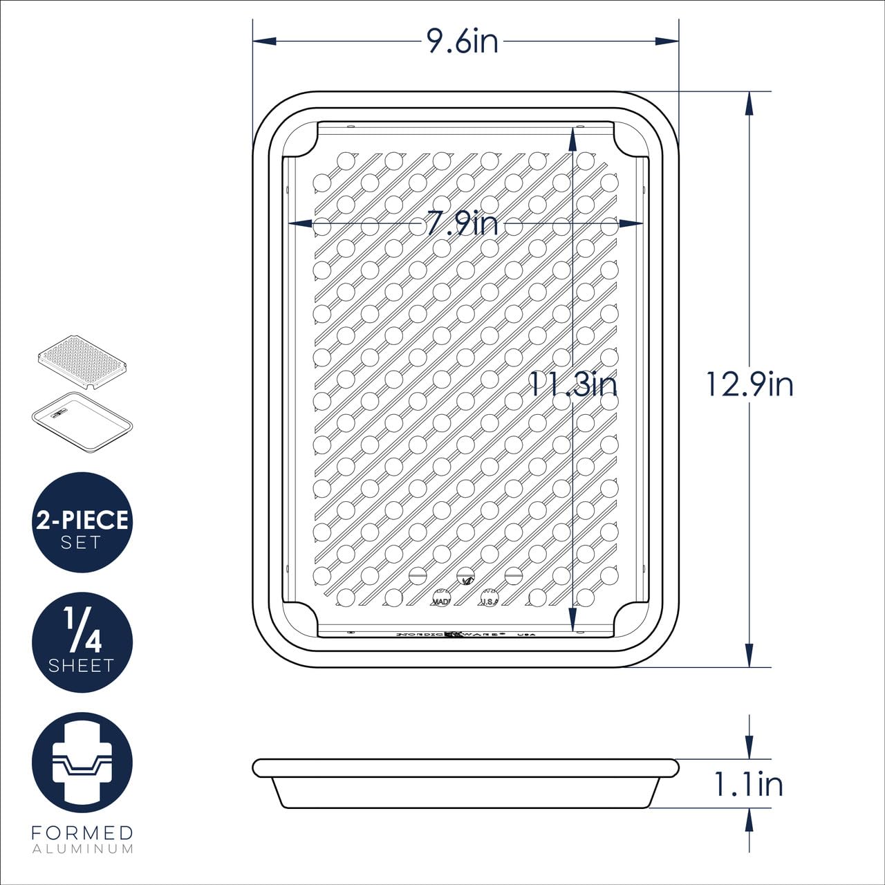 Nordic Ware Naturals Quarter Sheet with Multi-Purpose Oven and Cooling Rack Nordic WareBuy Supplements Australia