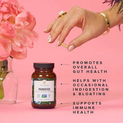 Truvani Probiotic Supplement | 30 Servings | 15 Billion CFU | 15 Diverse Strains for Digestive, Immune & Brain Health Support | Shelf-Stable Vegan Capsules | Non-GMO, No Fillers TruvaniBuy Supplements Australia