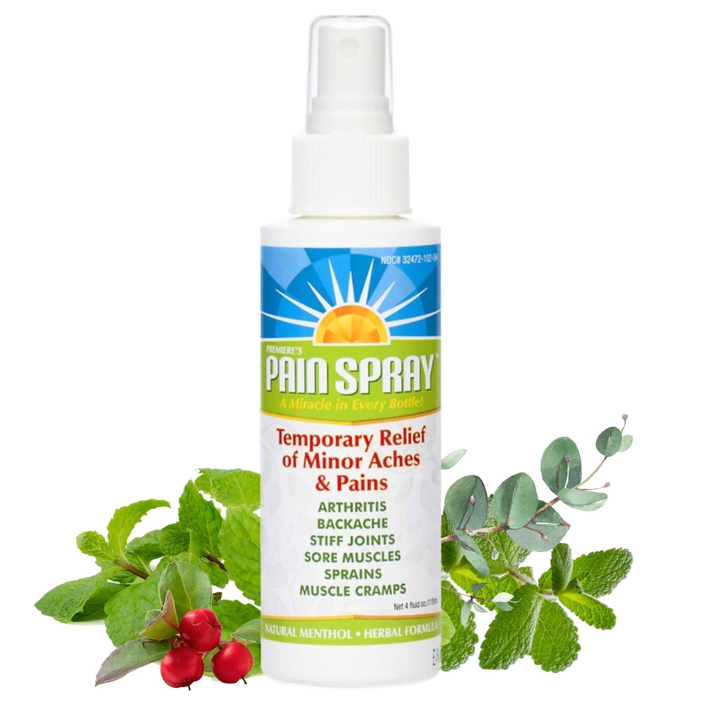 Premiere's Pain Spray All-Natural Menthol & Peppermint Oil Herbal Blend for Joint and Nerve Pain, Muscle Soreness, Sprains, Cramps, Sports Injuries, Back Pain & Neck Shoulder Aches - One Pack Premiere's Pain SprayBuy Supplements Australia
