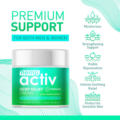 HEMPACTIV Cooling Hemp Cream – Menthol, MSM & Arnica – Fast-Absorbing, Non-Greasy Formula for Muscles & Joints – 4oz Best-Value Size HEMPACTIVBuy Supplements Australia