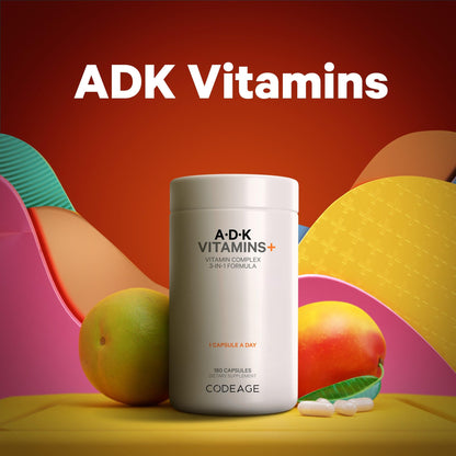 Codeage Daily ADK Vitamin & Probiotic Bundle – Vitamin A Retinyl Palmitate, Vitamin D3 Cholecalciferol, Vitamin K, 50 Billion CFU SBO Probiotic Blend, Non-GMO CodeageBuy Supplements Australia