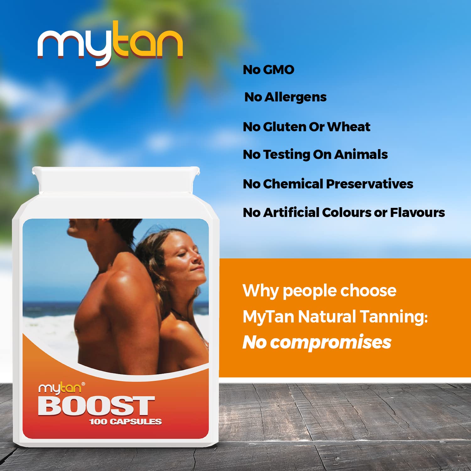 MyTan Boost Tan Pills | 100 Capsules | Sun Tan Accelerator | Natural Tanning Supplement | Tyrosine, Copper Multivitamin | 25-Day Extended Holiday Supply MyTanBuy Supplements Australia